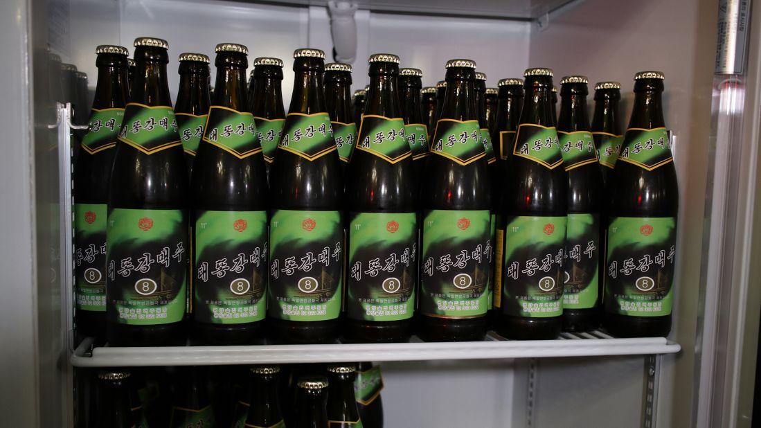 <strong>Even better than the real thing: </strong>On first glance, this beer cabinet appears to contain Taedonggang beer, a beverage brewed in North Korea. In fact, the beer is German and the label is a parody — the name is one letter different from Taedonggang.