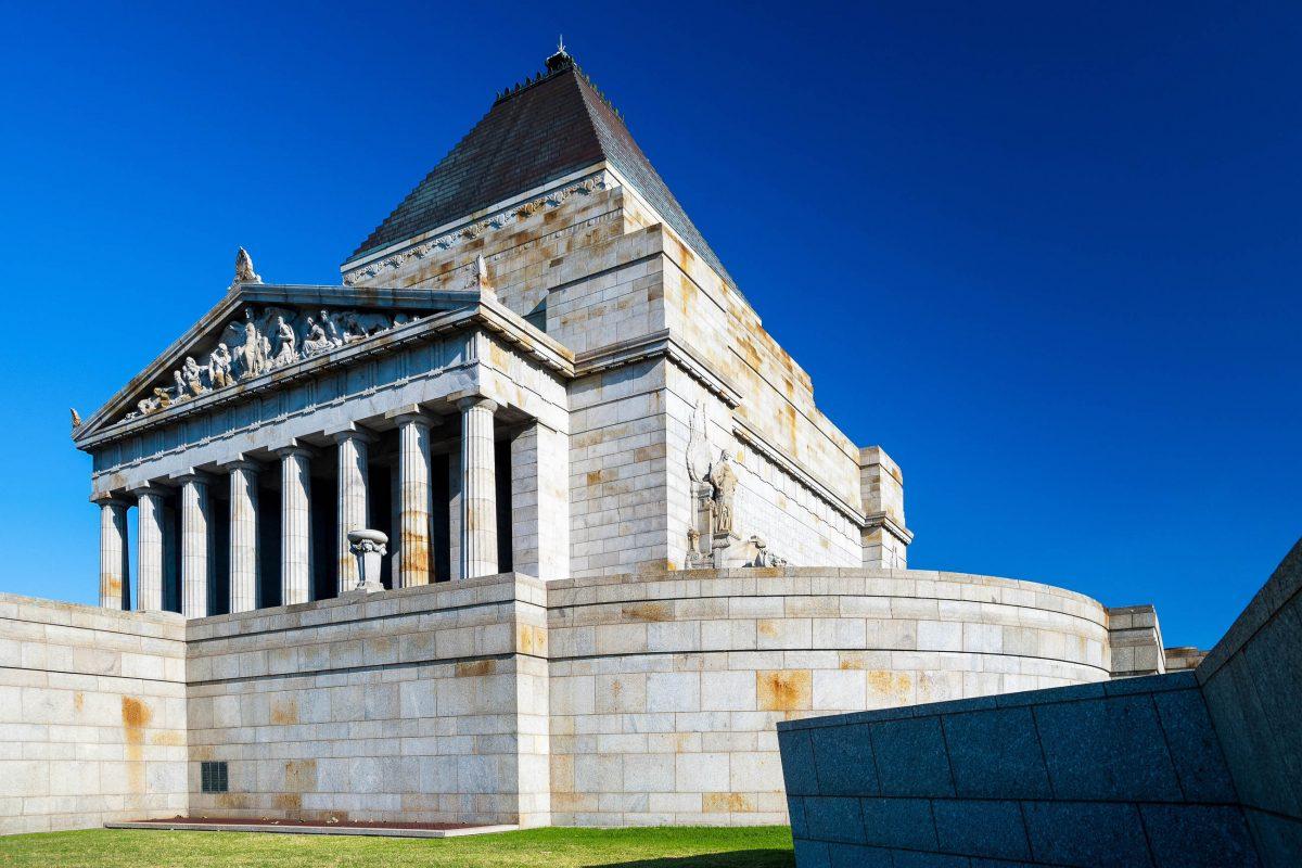 The Shrine of Remembrance in Melbourne's Queen Victoria Gardens is one of Australia's largest war memorials - © Chris Howey/ Shutterstock